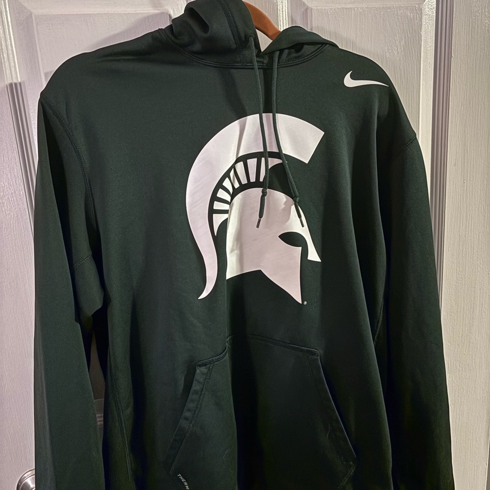 Michigan State university therma-fit hoodie Spartan logo
